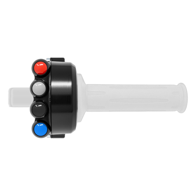 Gasgriffgehäuse mit integriertem Lenkerschalter JetPrime BMW S 1000 RR (15-18) JP CO BM008L – Racing-Belegung, geschlossenes Gehäuse