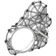 Carcasa de motor de aluminio derecha con tornillos de titanio Motocorse Ducati Panigale V4/S/R (18-24) 