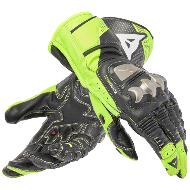 Guantes de cuero para moto Dainese Full Metal 7 Racing | Hombre | Negro/Amarillo Neón | 201810001462000 