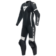 Dainese Grobnik Lady Mono de cuero – Traje de carreras perforado | Mujeres | Negro/Blanco 