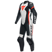 Dainese Grobnik Lady Mono de cuero – Traje de carrera perforado | Mujeres | Blanco/Rojo 