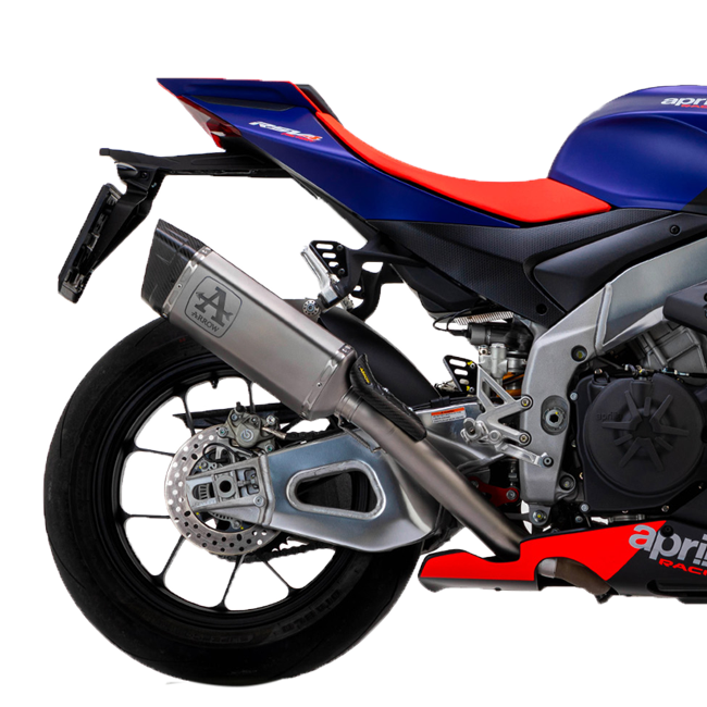 Kit de Escape Arrow Slip-On Pista de Acero Inoxidable para Aprilia RSV4 1100 Factory (21-25) 71004PT 