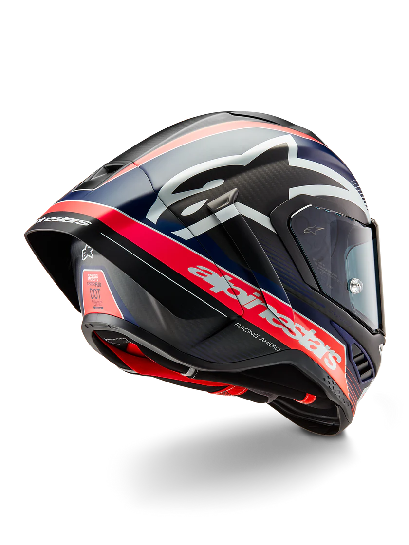 Alpinestars Supertech R10 Team Casco Carbono Carb Rojo Fluo Azul Oscuro Mate 8200224-1383 
