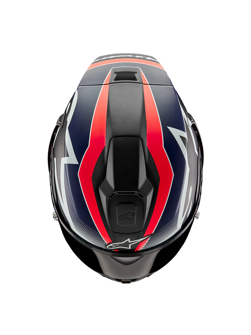 Alpinestars Supertech R10 Team Casco Carbono Carb Rojo Fluo Azul Oscuro Mate 8200224-1383 