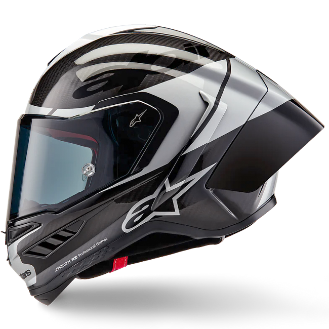 Casco de carbono Alpinestars Supertech R10 Element Carb Negro Plata 8200324-1368 