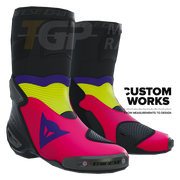Dainese Axial 2 Air Racing und Straßen Motorradstiefel | Herren | Fuxia / Viola / Fluogelb | Custom Works
