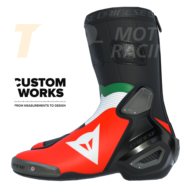 Botas de moto de carreras y calle Dainese Axial 2 para hombre | Edición Italia | Custom Works 