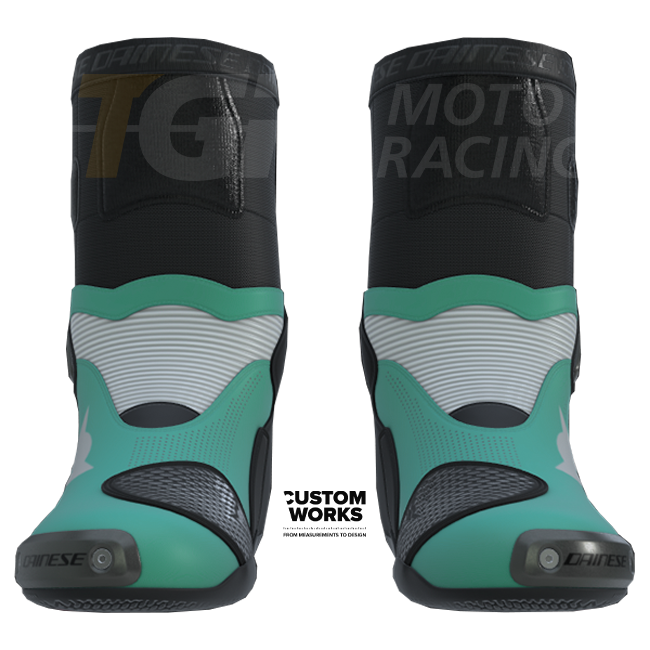 Botas de moto de carreras y carretera Dainese Axial 2 Air | Hombre | Azul Mar de Cerdeña / Blanco | Custom Works 