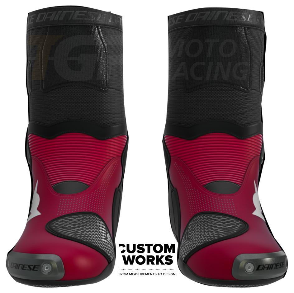 Botas de moto de carreras y calle Dainese Axial 2 Air Racing y Nicolò Bulega Replica 2026 | Hombre | Dainese rojo / blanco | Custom Works 