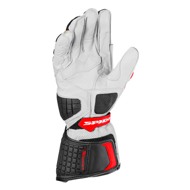 Guantes de cuero de moto Spidi Carbo Kangaroo Racing | Hombre | Negro-Rojo | A216021 