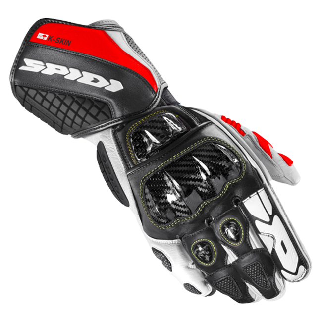 Guantes de cuero de moto Spidi Carbo Kangaroo Racing | Hombre | Negro-Rojo | A216021 