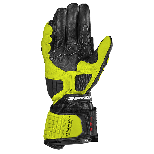Guantes de moto Spidi Carbo Track Evo Racing de cuero | Hombre | Negro/Amarillo fluorescente | A203394 