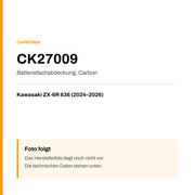 Batteriefachabdeckung Carbon Carbonin Kawasaki ZX-6R 636 (24-26) CK27009 — Platzhalter, Herstellerfoto folgt