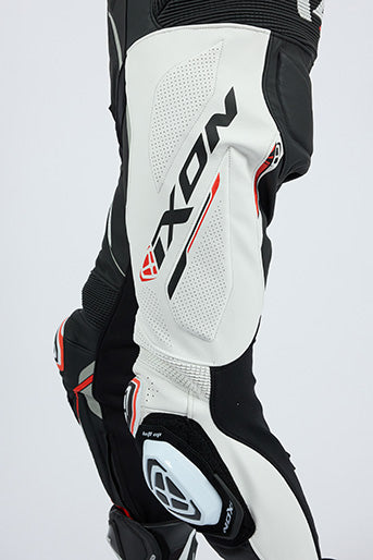 IXON Demonio mono Mono de cuero – Mono de competición perforado | Hombre | Negro/Blanco/Rojo 