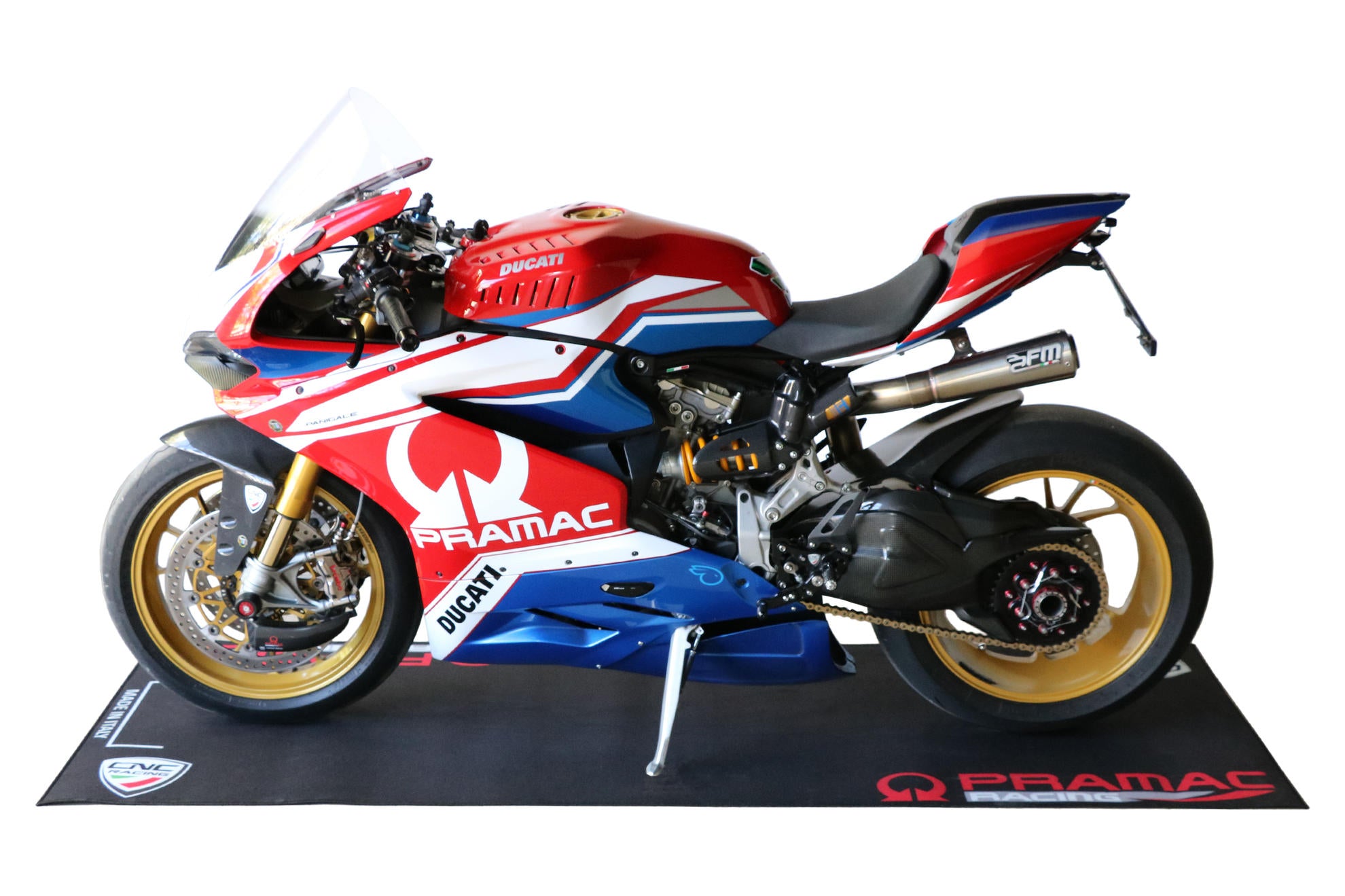 Alfombra para box y garaje de motocicleta 220 x 80 cm Pramac Racing Edición Limitada CNC Racing GA003BPR 