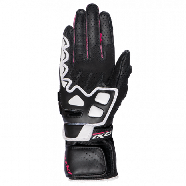 IXON GP5 Air L guantes de cuero de moto | Mujer | Rosa/Blanco/Negro 