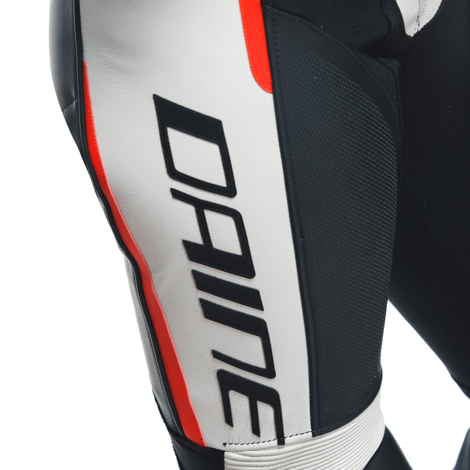 Dainese Grobnik Lady Mono de cuero – Traje de carrera perforado | Mujeres | Blanco/Rojo 