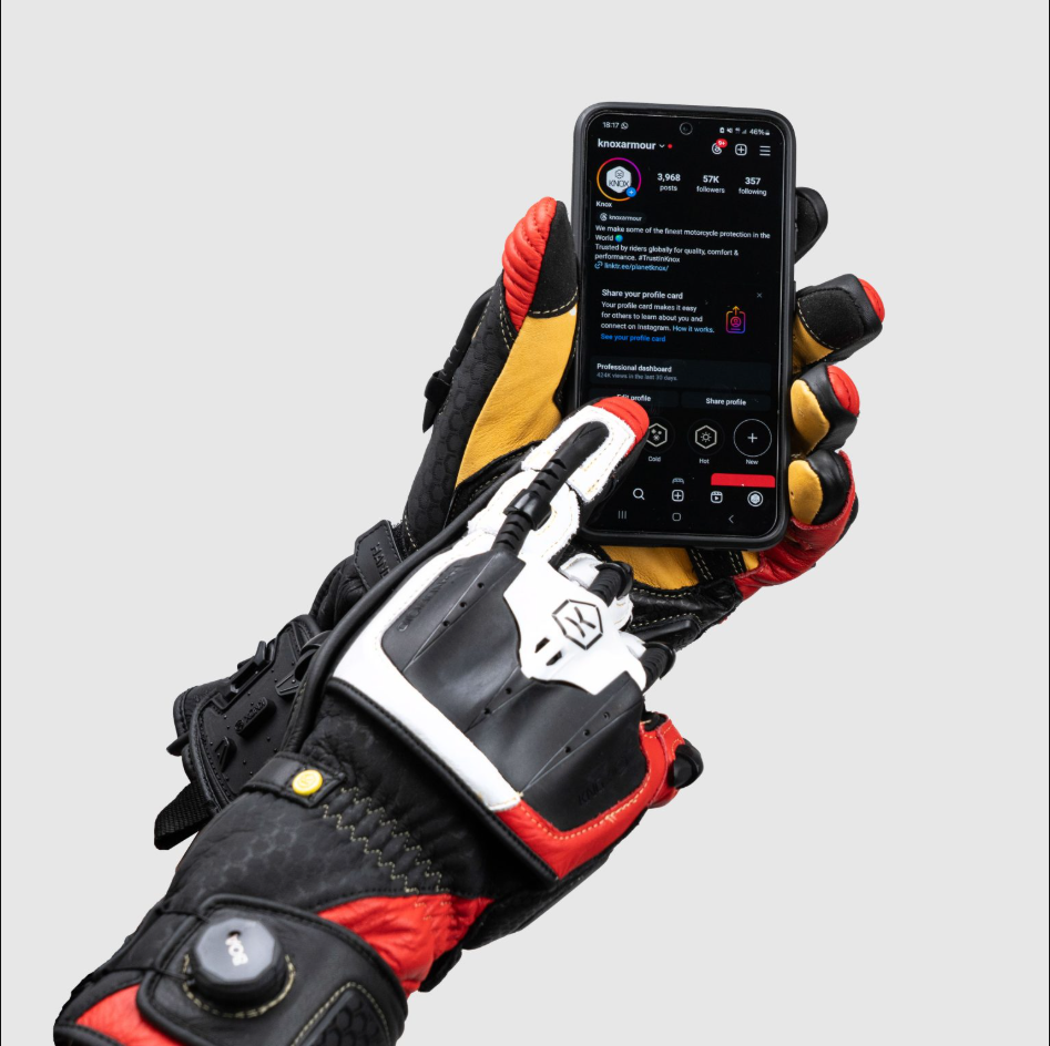 Knox Handroid MK5 guantes de cuero de competición | Hombre | Rojo | 11769404105 