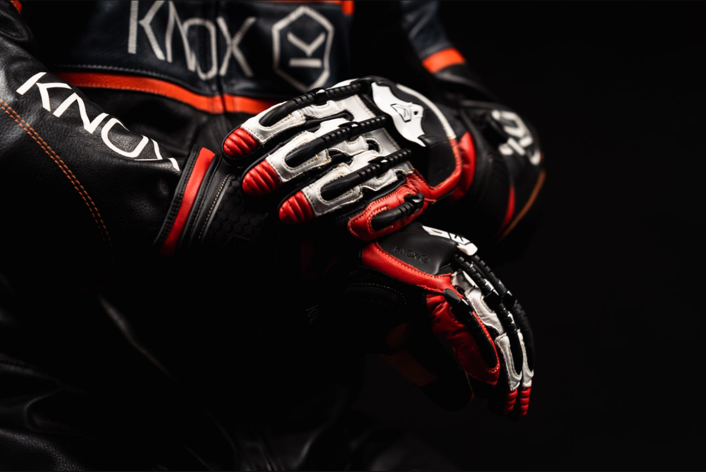 Knox Handroid MK5 guantes de cuero de competición | Hombre | Rojo | 11769404105 