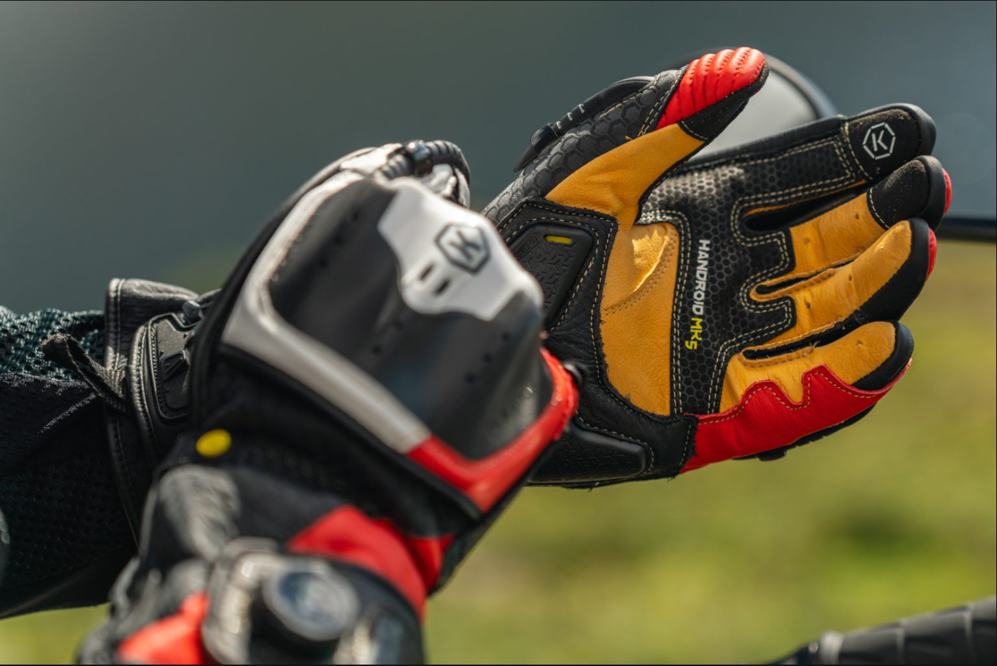 Knox Handroid MK5 guantes de cuero de competición | Hombre | Rojo | 11769404105 