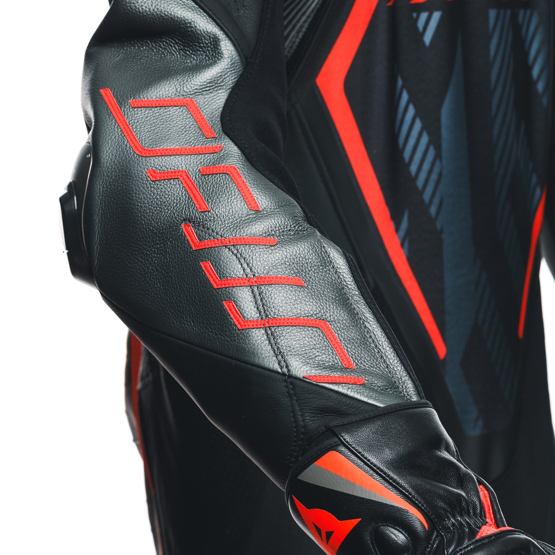 Dainese Audax D-ZIP traje de cuero de una pieza – Mono de carrera perforado | Hombres | Negro/Rojo 