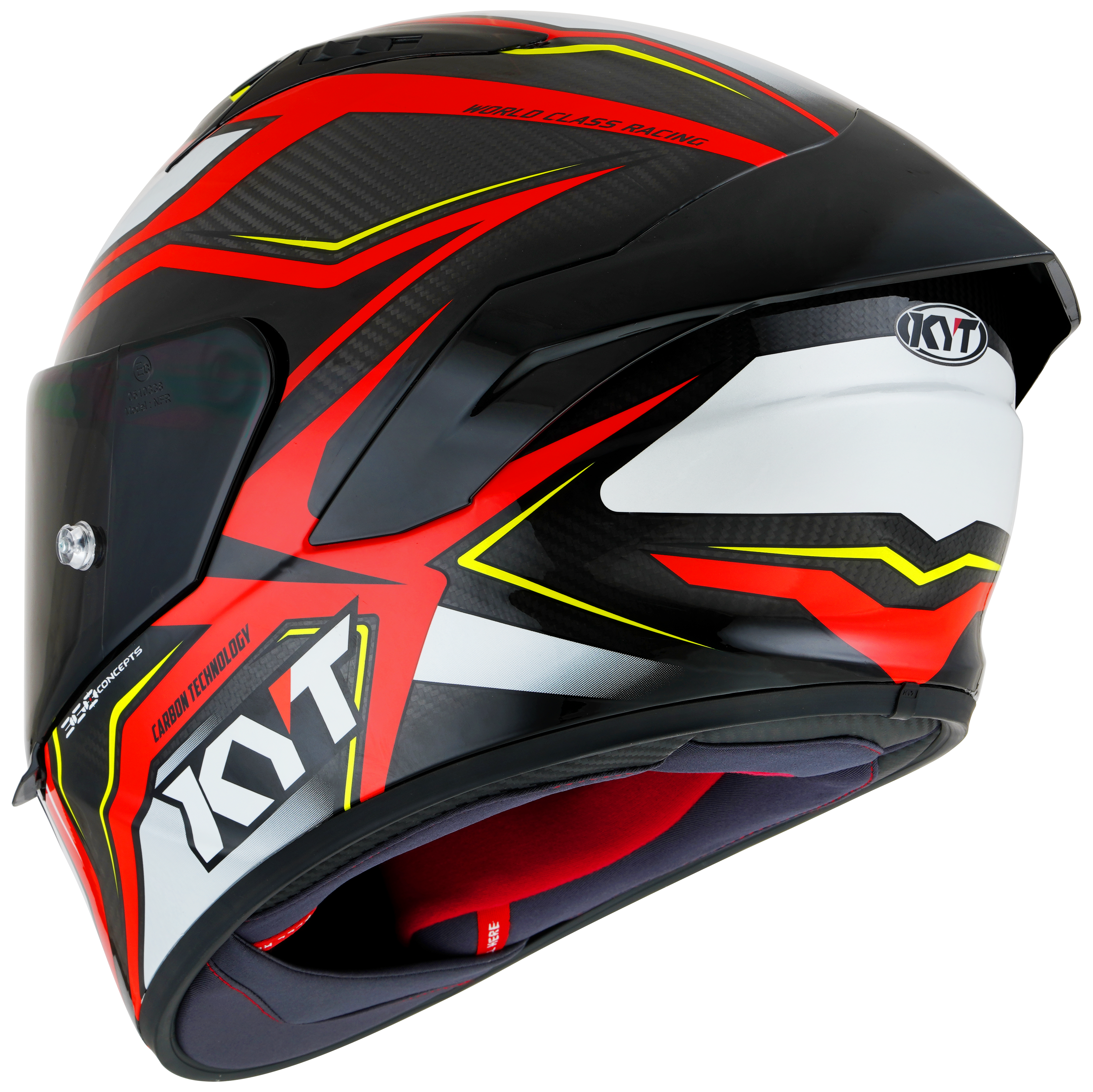 KYT NZ-Race Casco de Carbono Stride Brillante Rojo/Blanco Y6NZ0026 
