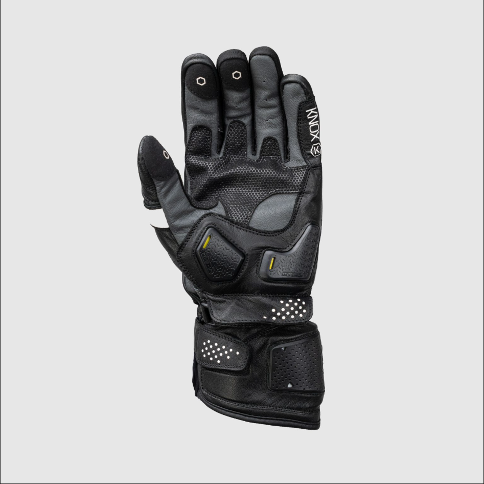 Guantes de cuero deportivos Knox Oulton MK2 | Hombre | Negro/Blanco | 1011352160050 