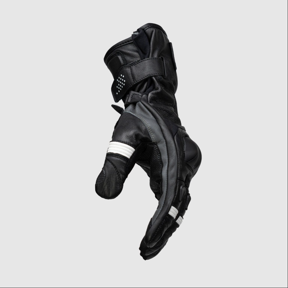 Guantes de cuero deportivos Knox Oulton MK2 | Hombre | Negro/Blanco | 1011352160050 