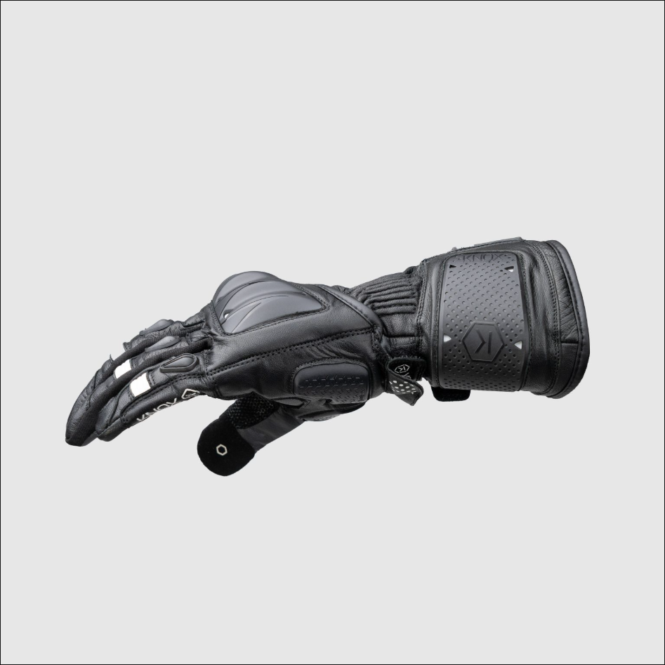 Guantes de cuero deportivos Knox Oulton MK2 | Hombre | Negro/Blanco | 1011352160050 