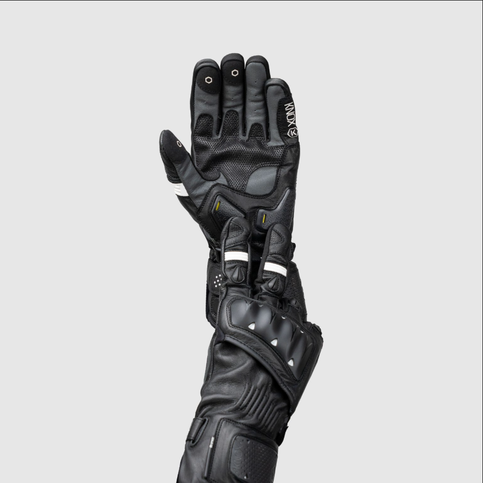 Guantes de cuero deportivos Knox Oulton MK2 | Hombre | Negro/Blanco | 1011352160050 