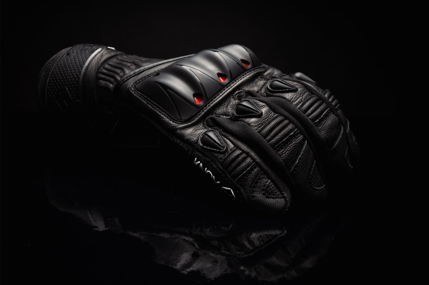 Knox Oulton MK2 guantes de cuero de deporte | Hombre | Negro/Rojo | 1011352110030 