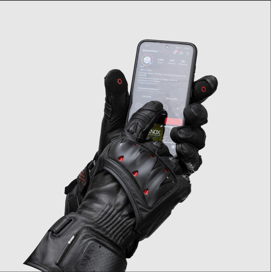 Knox Oulton MK2 guantes de cuero de deporte | Hombre | Negro/Rojo | 1011352110030 