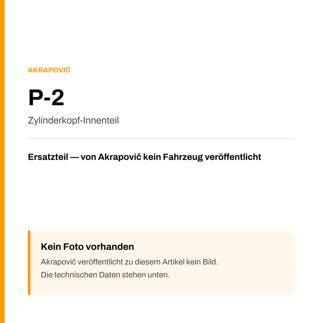 Akrapovic Zylinderkopf-Innenteil P-2 — Platzhalter, kein Herstellerfoto verfügbar