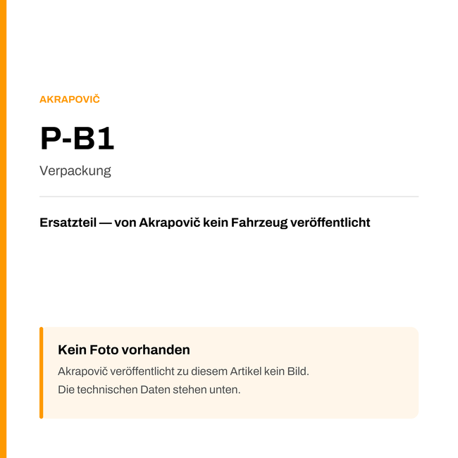 Akrapovic Verpackung P-B1 — Platzhalter, kein Herstellerfoto verfügbar