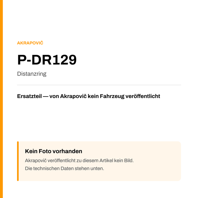 Akrapovic Distanzring P-DR129 — Platzhalter, kein Herstellerfoto verfügbar