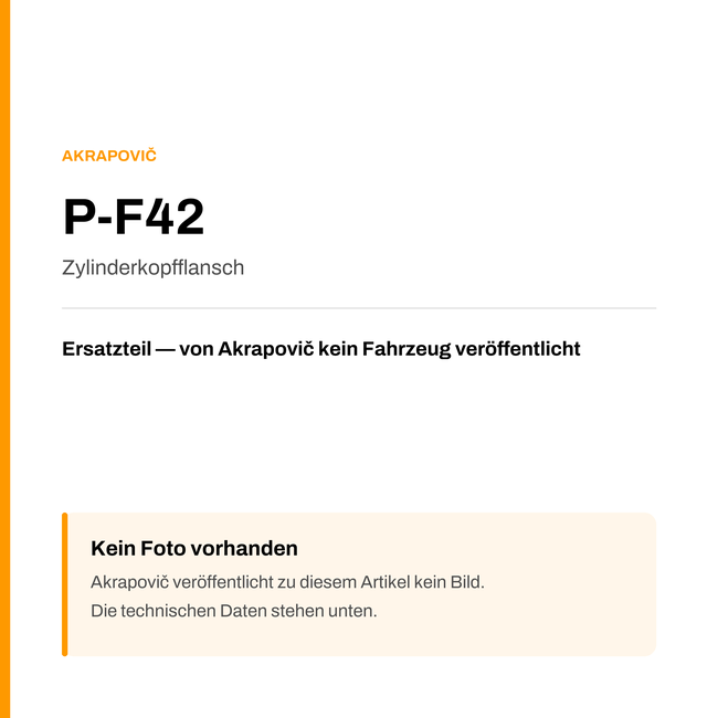 Akrapovic Zylinderkopfflansch P-F42 — Platzhalter, kein Herstellerfoto verfügbar