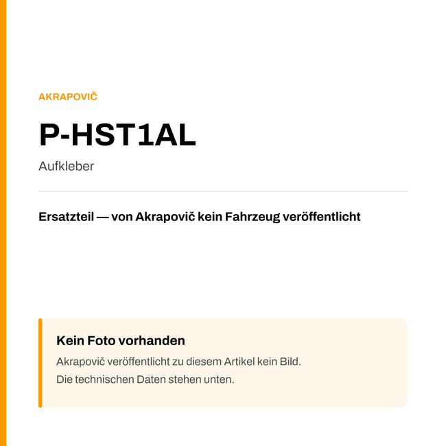Akrapovic Aufkleber P-HST1AL — Platzhalter, kein Herstellerfoto verfügbar