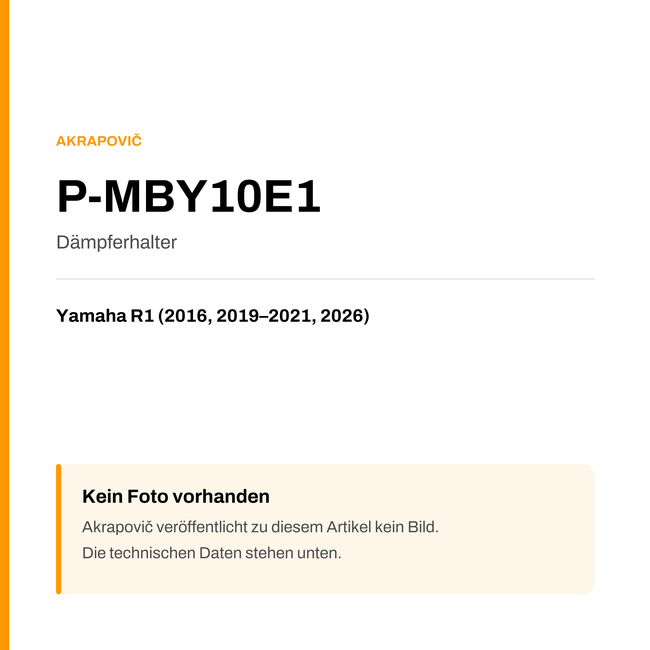 Akrapovic Dämpferhalter Yamaha R1 (16-26) P-MBY10E1 — Platzhalter, kein Herstellerfoto verfügbar