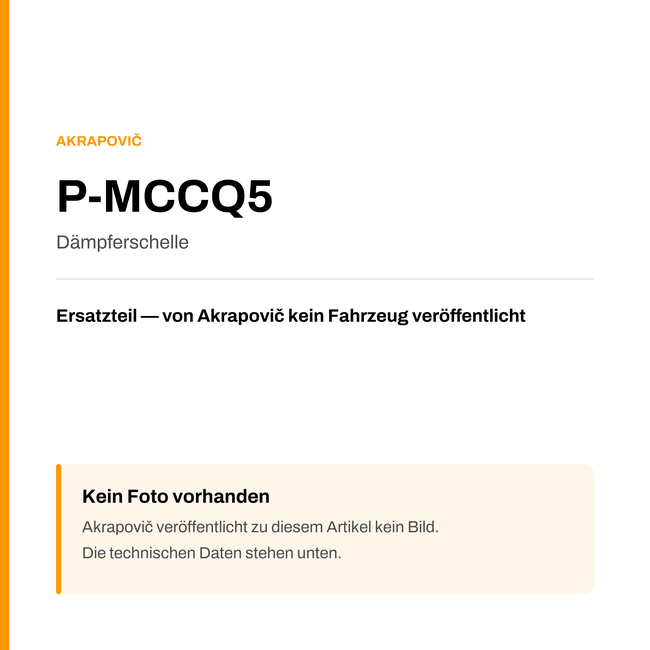 Akrapovic Dämpferschelle P-MCCQ5 — Platzhalter, kein Herstellerfoto verfügbar