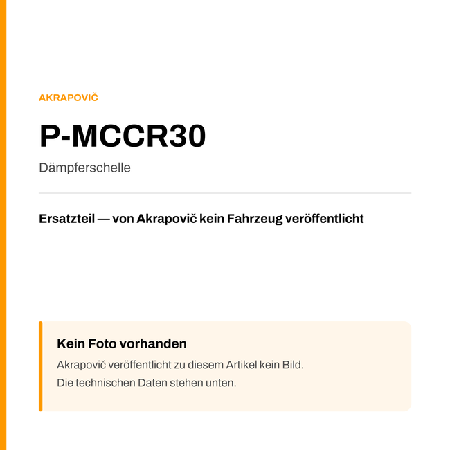 Akrapovic Dämpferschelle P-MCCR30 — Platzhalter, kein Herstellerfoto verfügbar