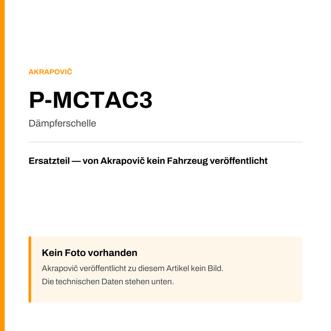 Akrapovic Dämpferschelle P-MCTAC3 — Platzhalter, kein Herstellerfoto verfügbar