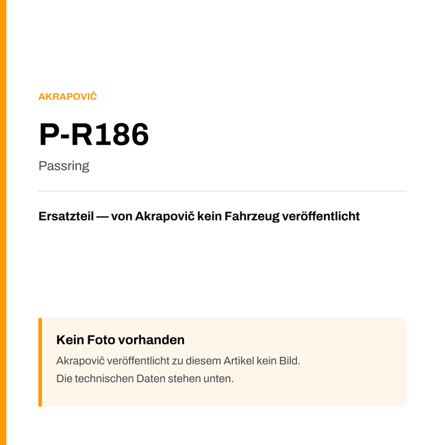 Akrapovic Passring P-R186 — Platzhalter, kein Herstellerfoto verfügbar