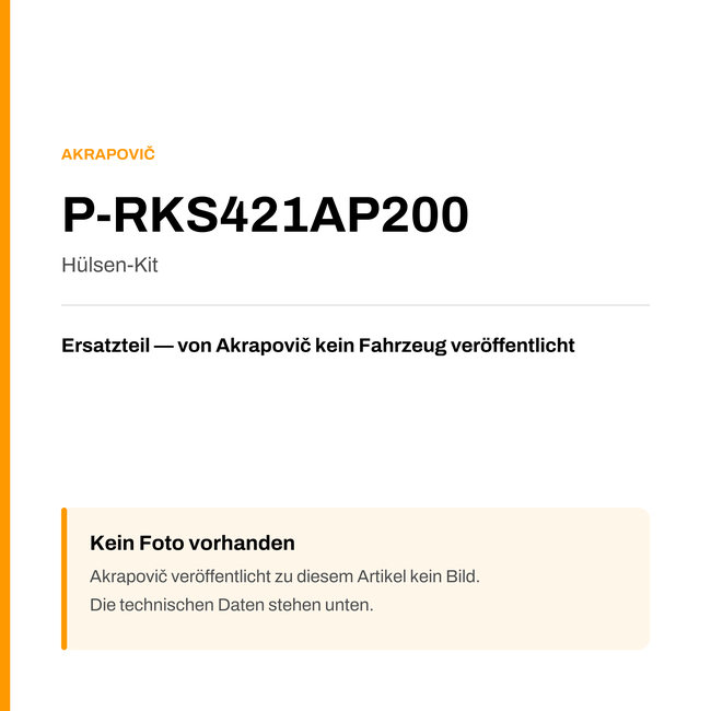 Akrapovic Hülsen-Kit P-RKS421AP200 — Platzhalter, kein Herstellerfoto verfügbar