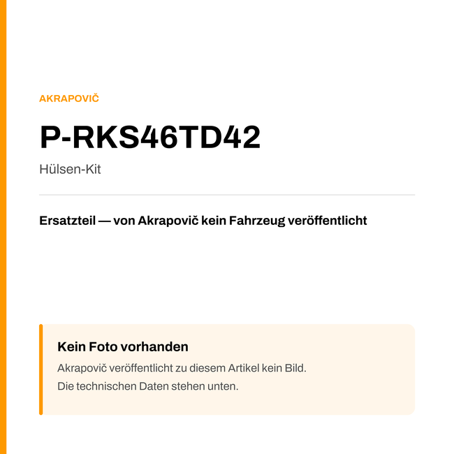 Akrapovic Hülsen-Kit P-RKS46TD42 — Platzhalter, kein Herstellerfoto verfügbar