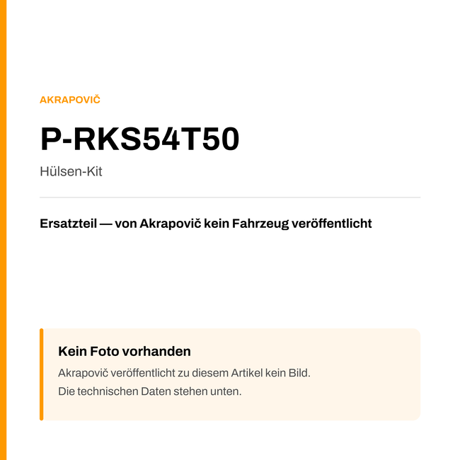 Akrapovic Hülsen-Kit P-RKS54T50 — Platzhalter, kein Herstellerfoto verfügbar
