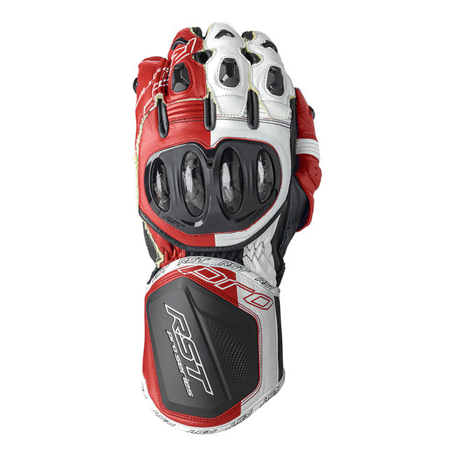 RST Pro Series GP D3O guantes de cuero de motocicleta | Hombre | Rojo/Blanco | 103715 