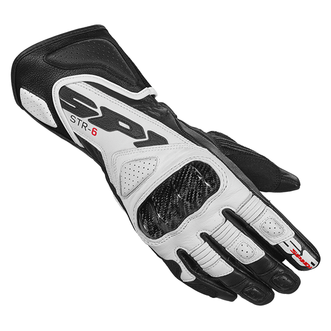 Guantes de cuero para moto Spidi STR-6 Sport | Mujer | Negro/Blanco | A222011 