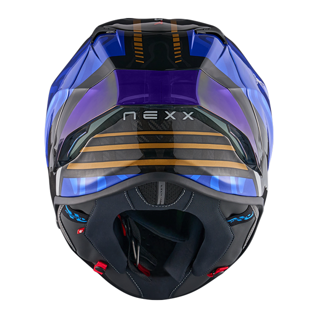 Nexx X.R3R Casco Swirl Carbon Azul Profundo Oro 01XR323489126 