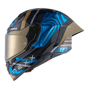 Nexx X.R3R Casco Swirl Carbon Cielo Azul Oro 01XR323489780 