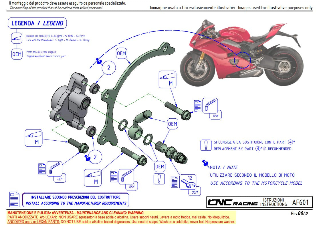 Cilindro de embrague CNC Racing Ducati Panigale V4/S (2025) AF601 